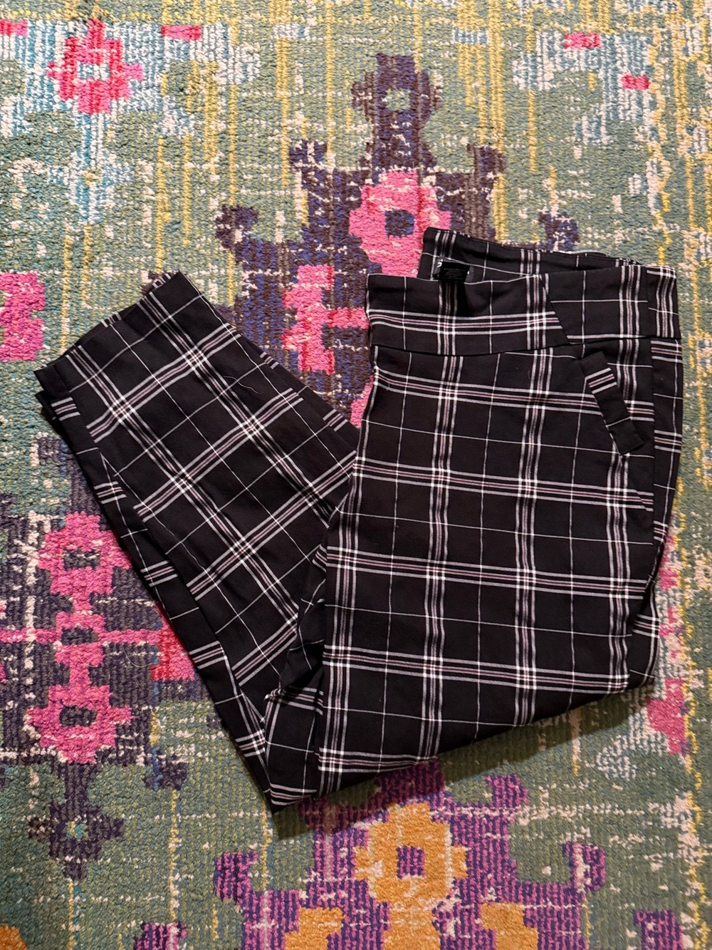 Black Plaid Dress Pants - Classic Slim Fit